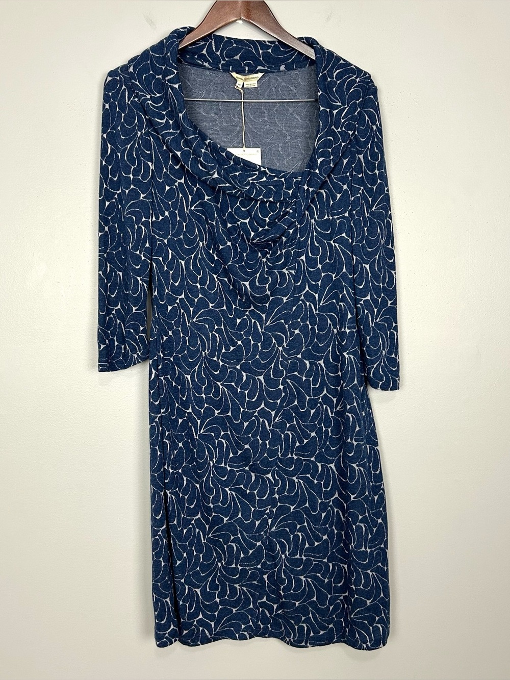 Royal Robbins Rain Drop Dress Women’s Size M Wool Blend Jacquard Knit Cowl Neck